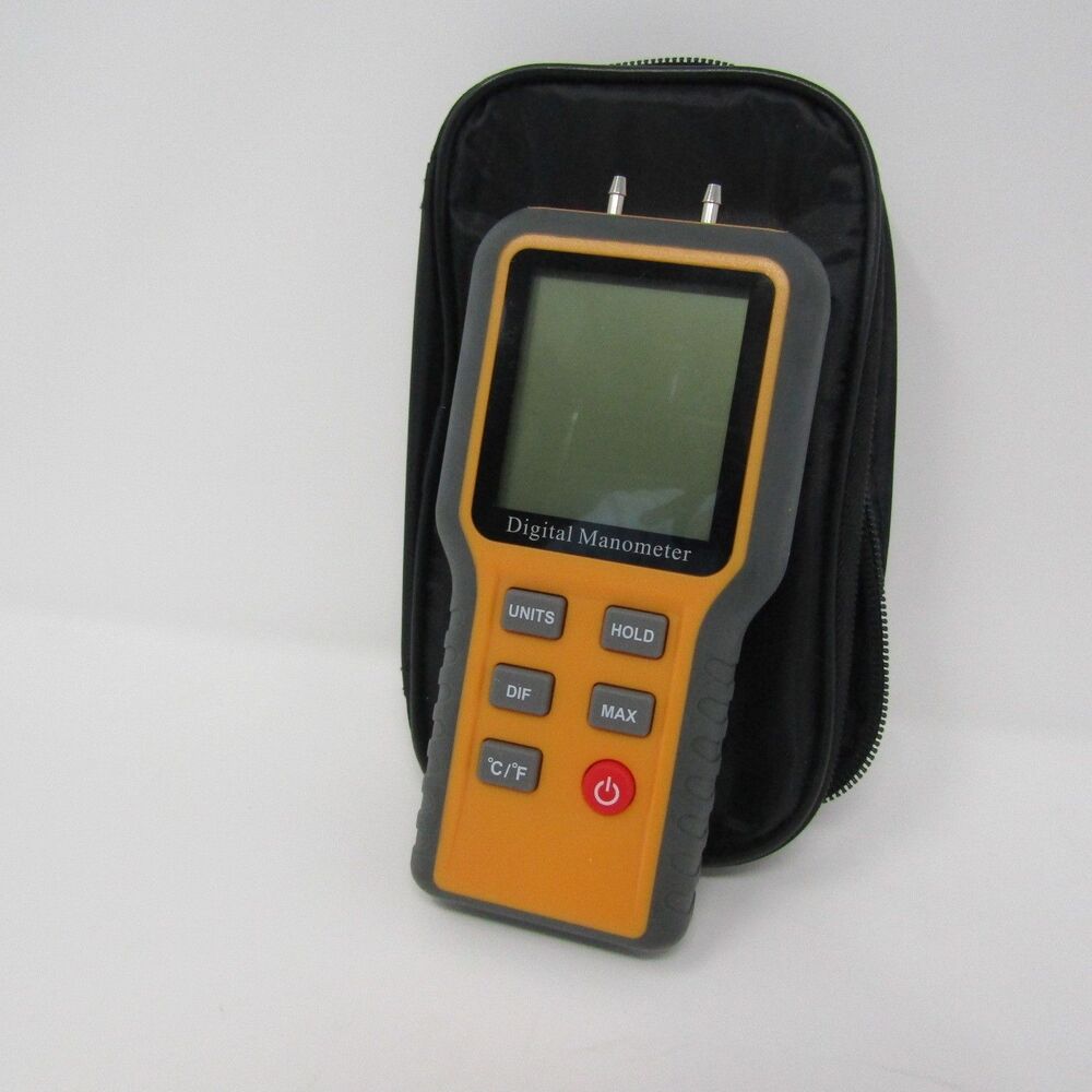 QX-1201 Digital Manometer HVAC Air Pressure Meter Gauge Differential Tester